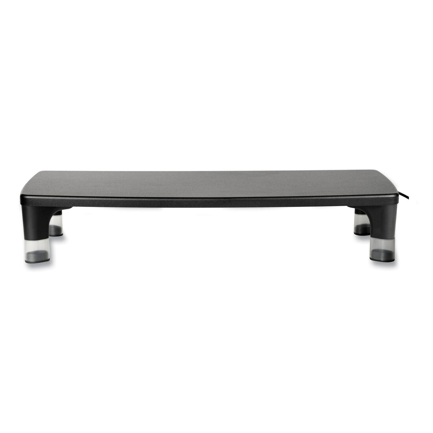 Alt View 2. 3M - 3M MS100B 21.6 in. x 9.4 in. x 2.7 in. to 3.9 in. Supports 33 lbs. Monitor Stand MS100B/Clear - Black/Clear.