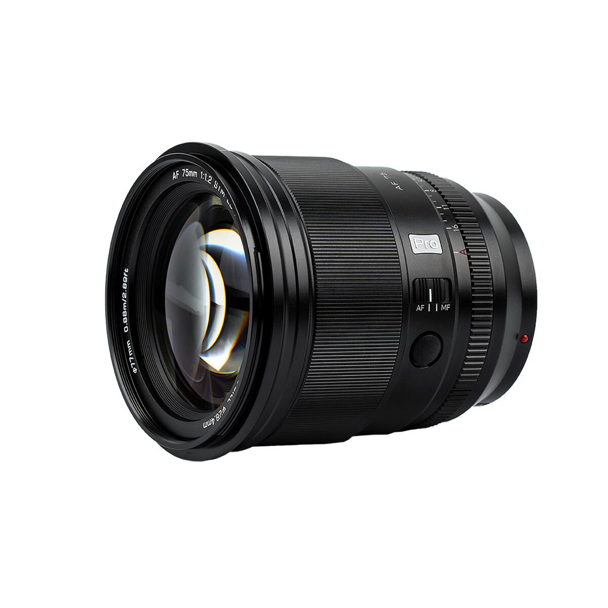 AF 75mm 1:1.2 81m  
0.8m/2.80m  
77mm  
Pro  
AF | MF