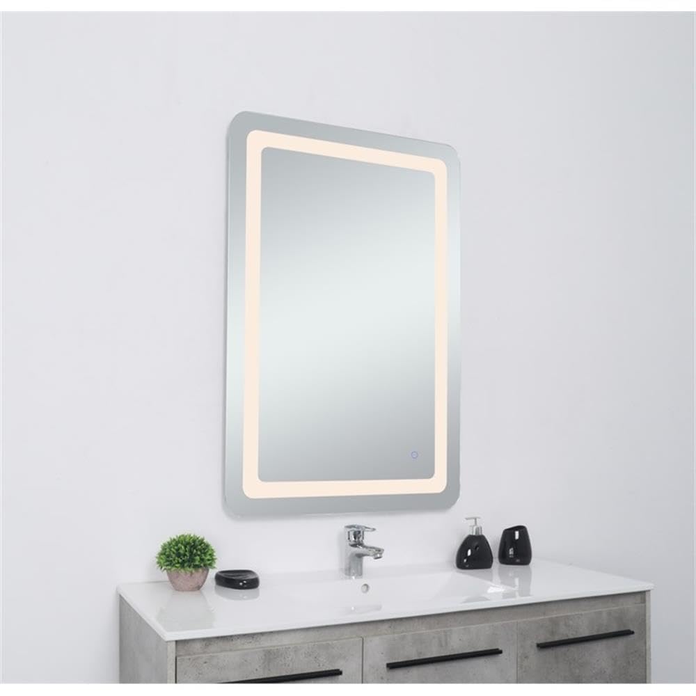 Alt View 2. Elegant Decor - Genesis 24in x 40in soft edge LED mirror - Glossy White.