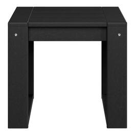 WestinTrends - Montara Modern Outdoor HDPE Rectangle Patio Side Table - Black