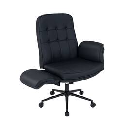 WELLFOR - Criss Cross Chair Adjustable Swivel Vanity Chair with 5-Position Armrests - Black