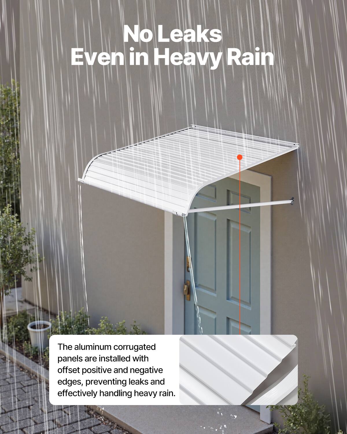 No Leaks Even in Heavy Rain

The aluminum corrugated panels are installed with offset positive and negative edges, preventing leaks and effectively handling heavy rain.
