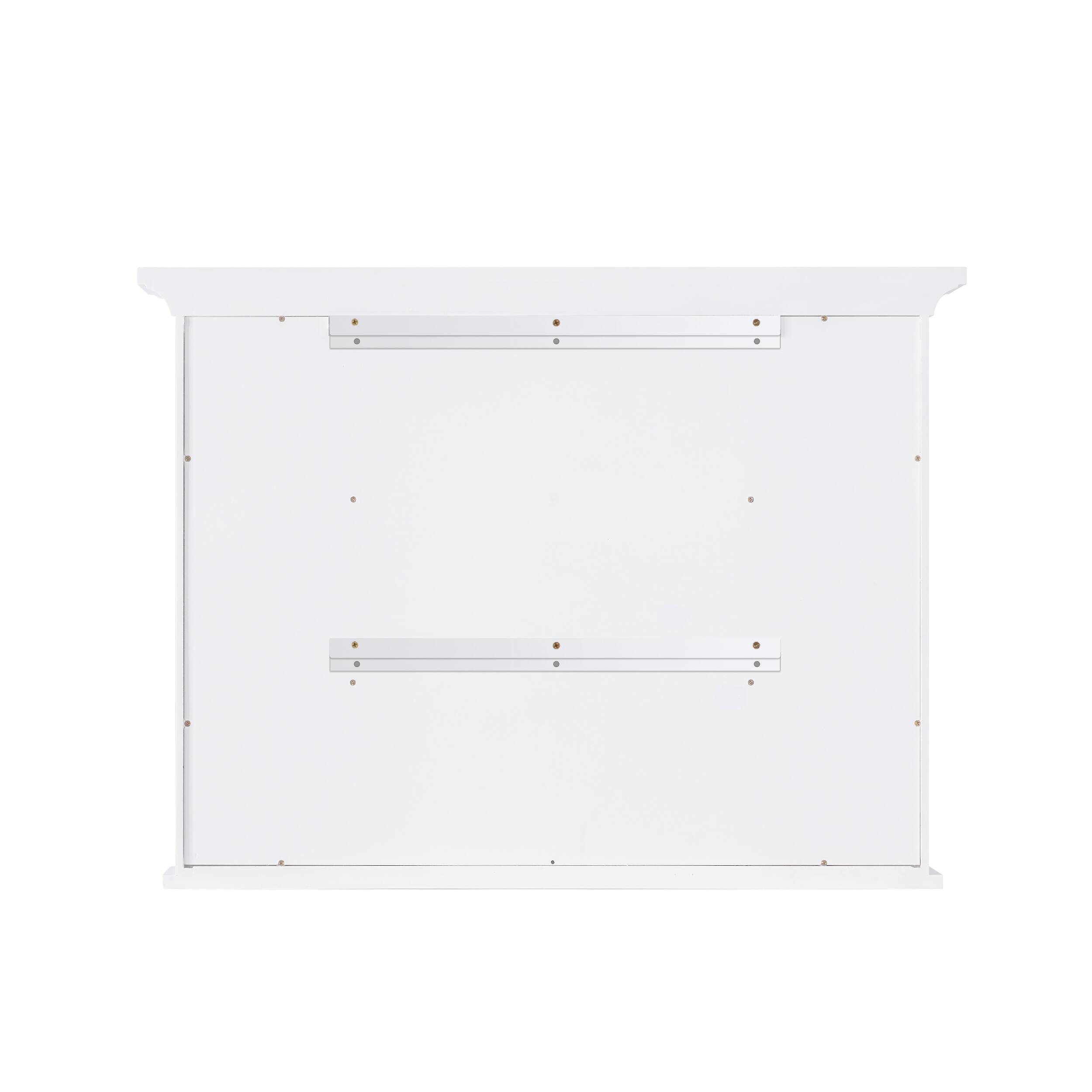 Alt View 8. WELLFOR - 40 in. W x 30 in. H Rectangular Solid Wood Medicine Cabinet with Mirror with Single Door - White.