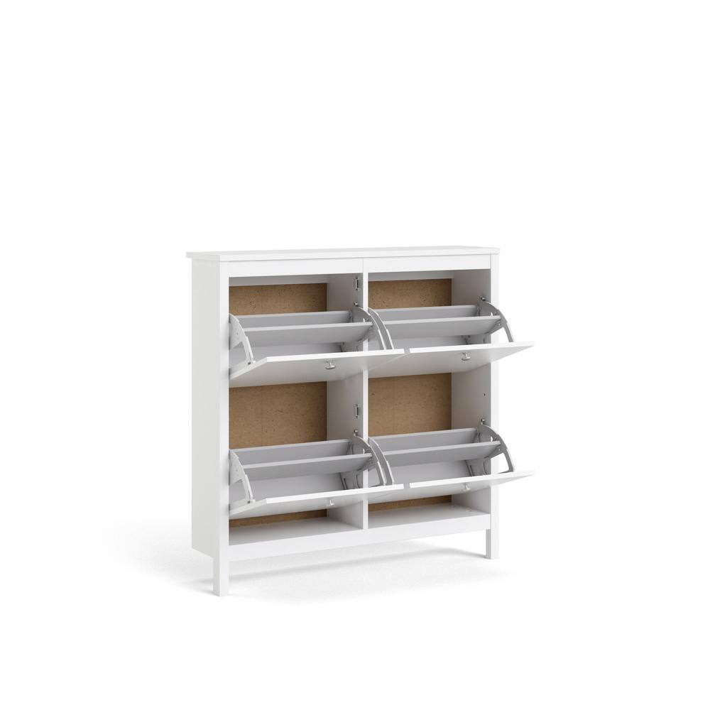 Alt View 2. Tvilum - Madrid 4 Drawer Shoe Cabinet - White.