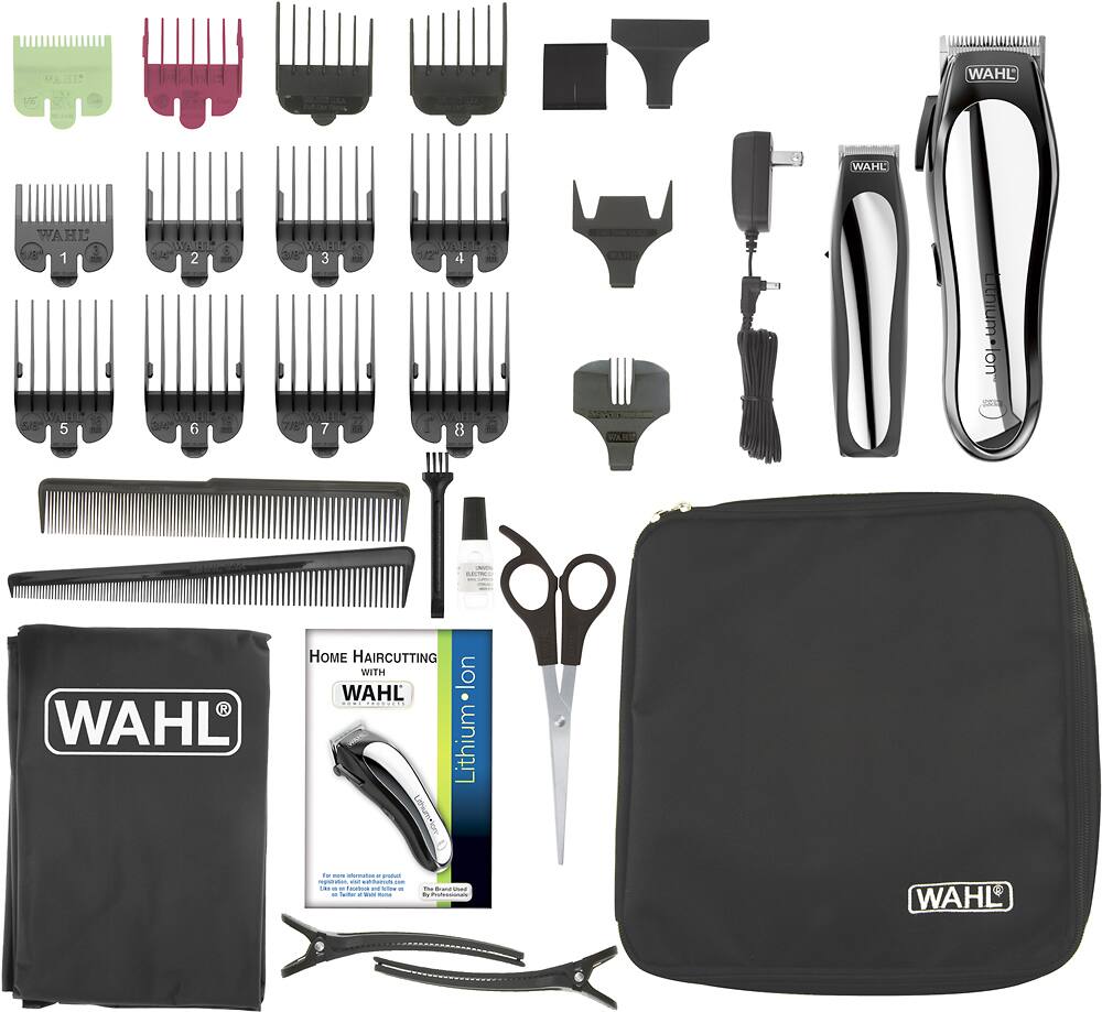 Alt View 11. Wahl - Lithium Pro Complete Cordless Haircut Kit - Black/Silver.