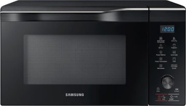 Samsung - 1.1 Cu. Ft. Countertop Convection Microwave with Sensor Cook and PowerGrill - Black Stainless Steel - Front_Zoom