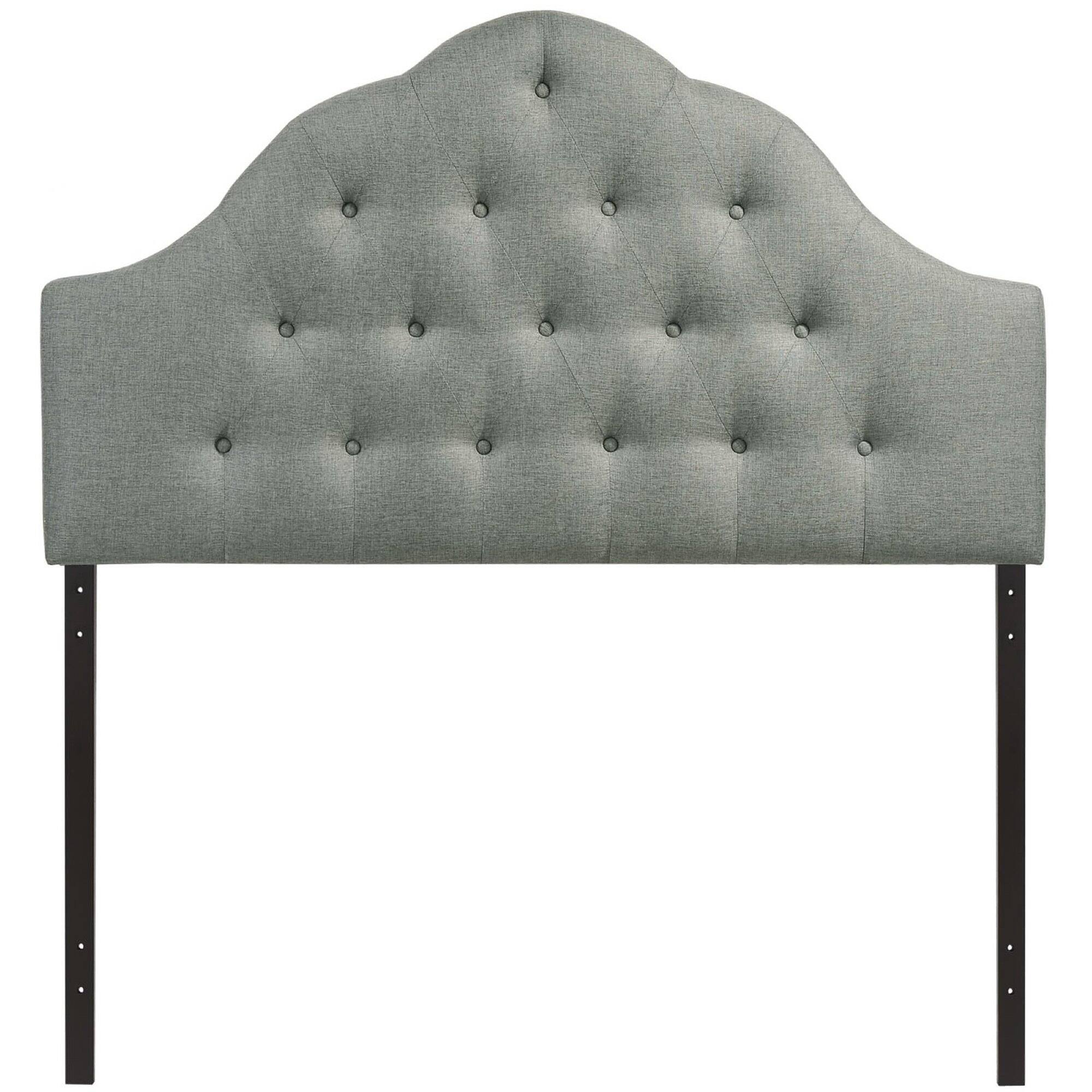 Left. Modway - Sovereign Upholstered Fabric King Headboard by Modway - Gray.