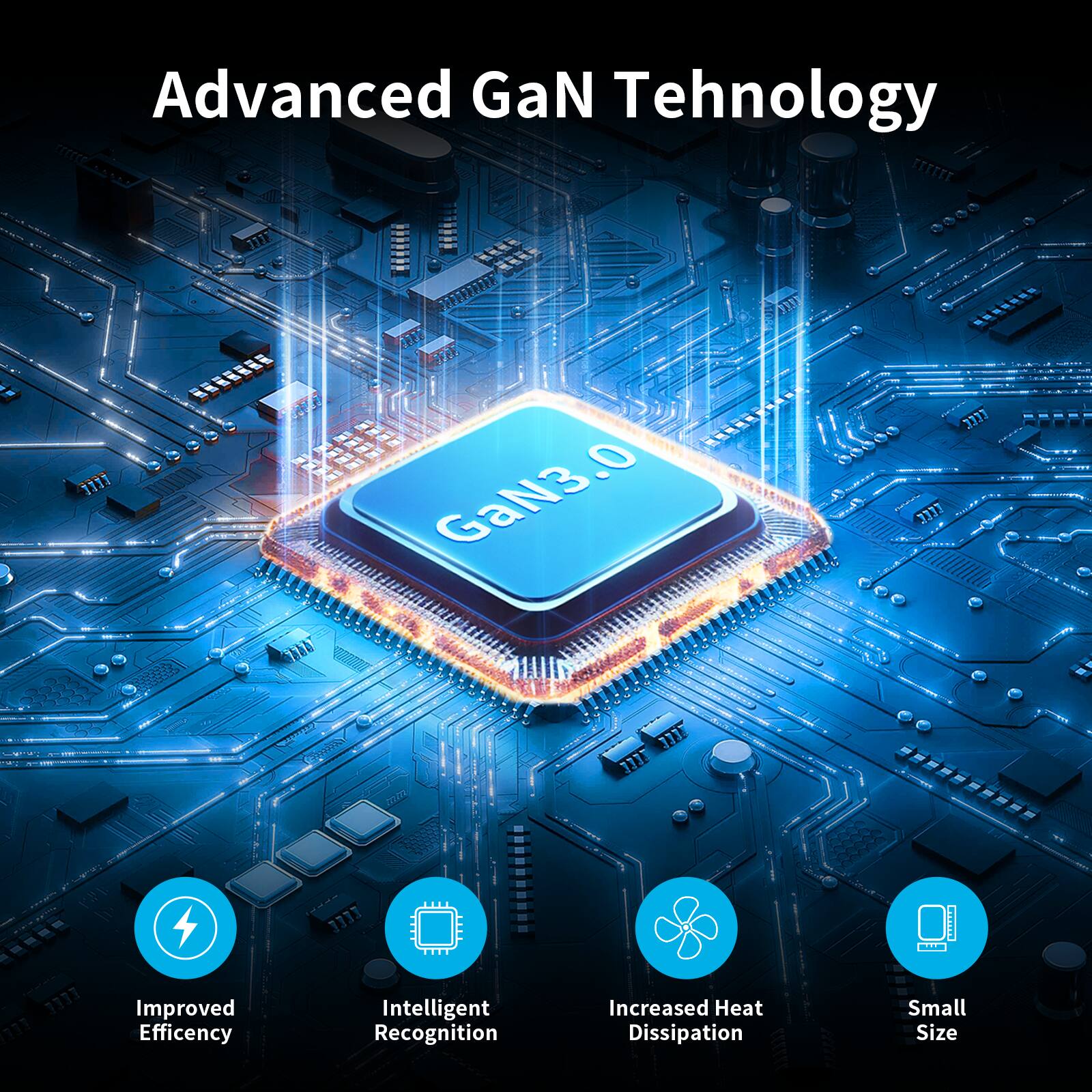 Advanced GaN Technology  
GaN3.0  
3333  
Improved Efficiency  
Intelligent Recognition  
Increased Heat Dissipation  
Small Size