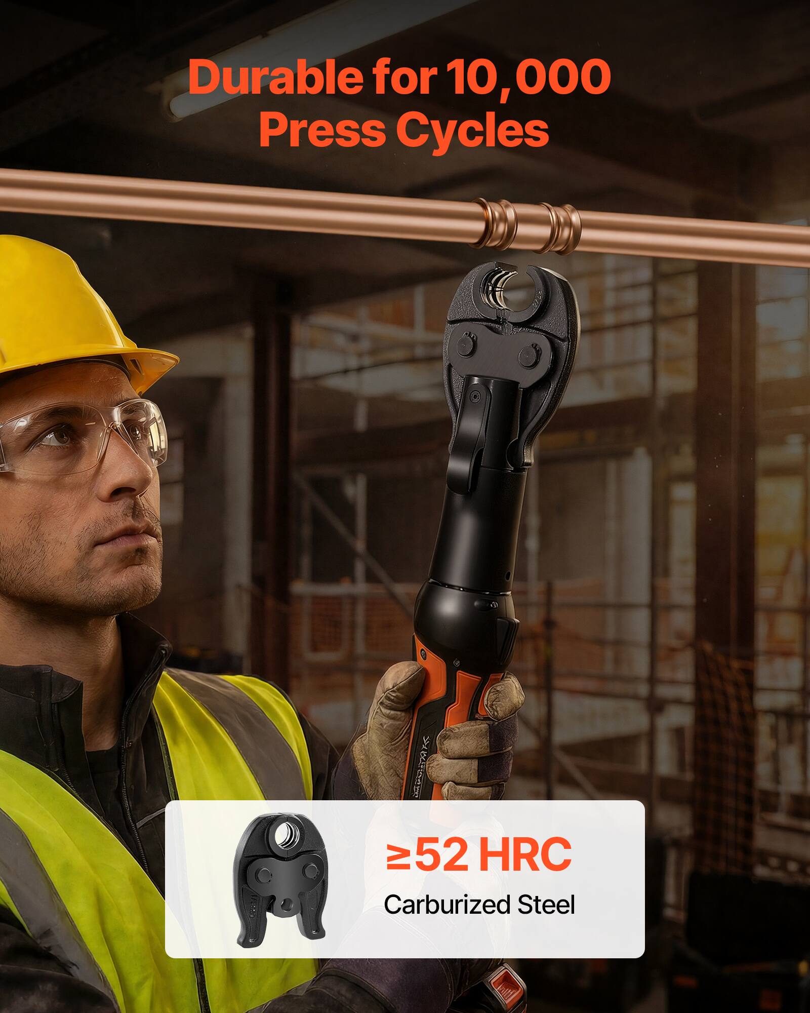 Durable for 10,000 Press Cycles

≥52 HRC Carburized Steel
