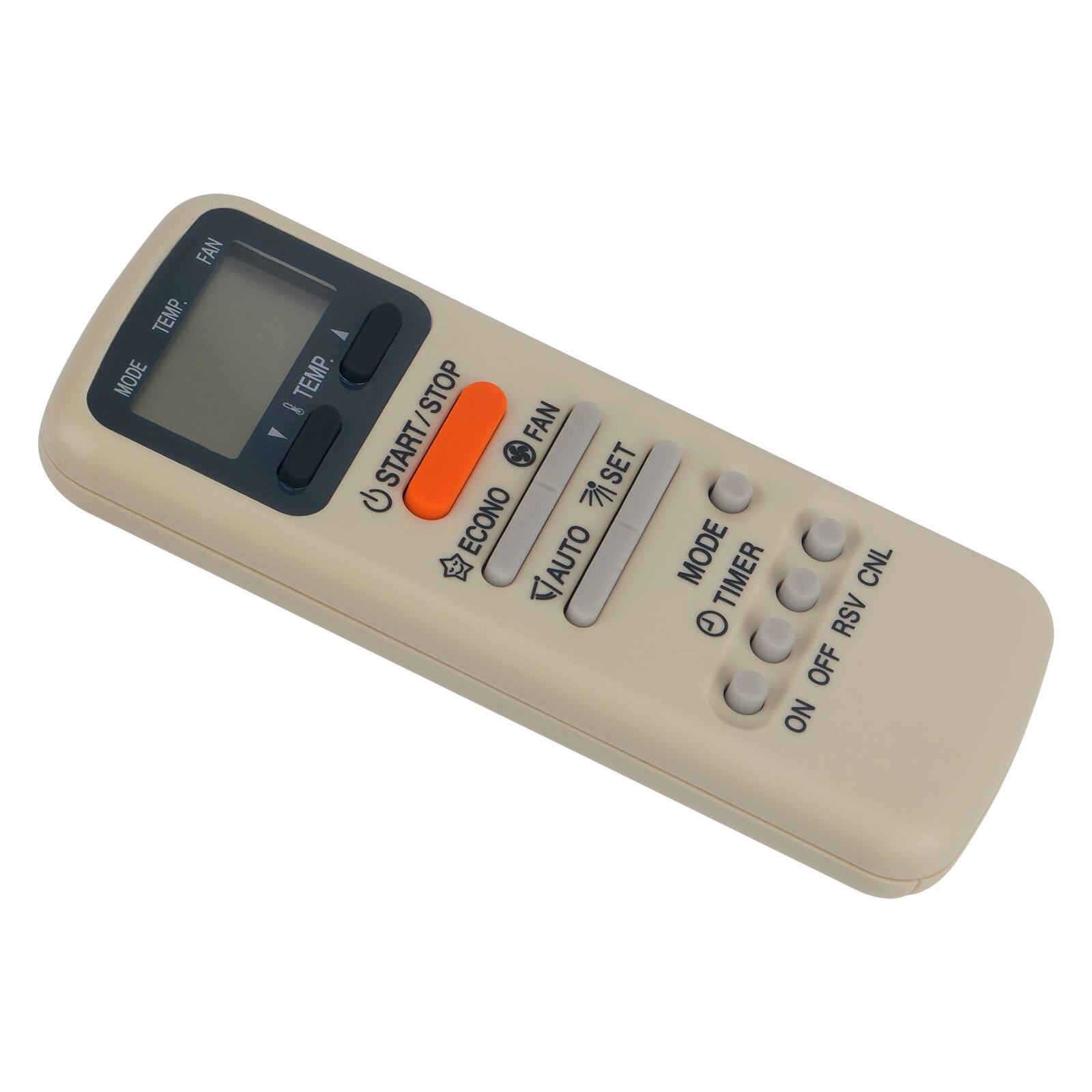 FAN  
TEMP.  
MODE  
TEMP.  
START/STOP  
FAN  
ECONO  
AUTO  
MODE  
TIMER  
SET  
ON OFF RSV CNL