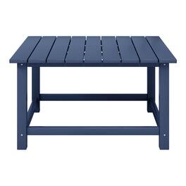 WestinTrends - Malibu Low Outdoor HDPE Square Patio Coffee Table - Navy Blue