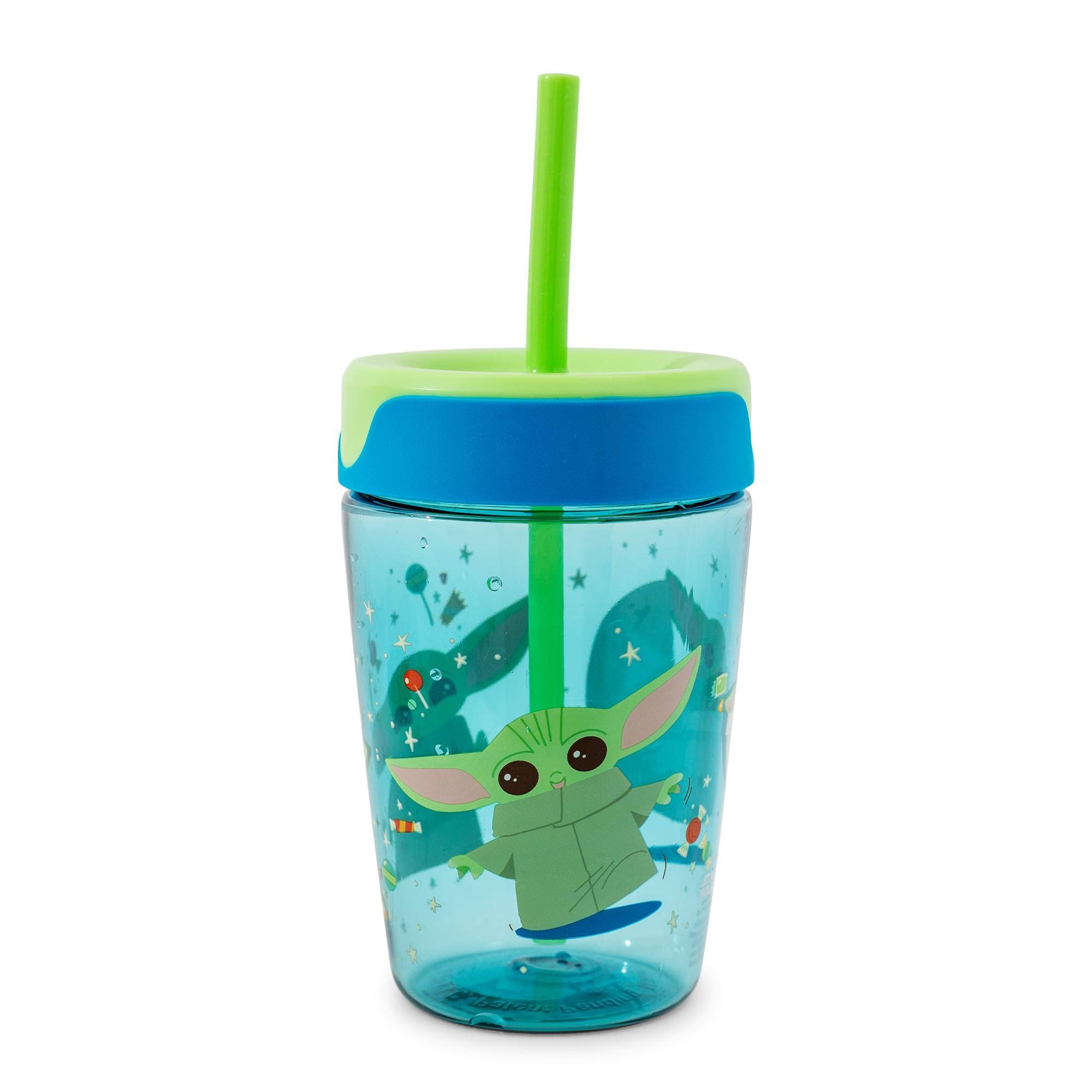 Alt View 10. Silver Buffalo - Star Wars: The Mandalorian Grogu Kids Spill-Proof Tumbler With Straw | 18 Ounces - Blue.