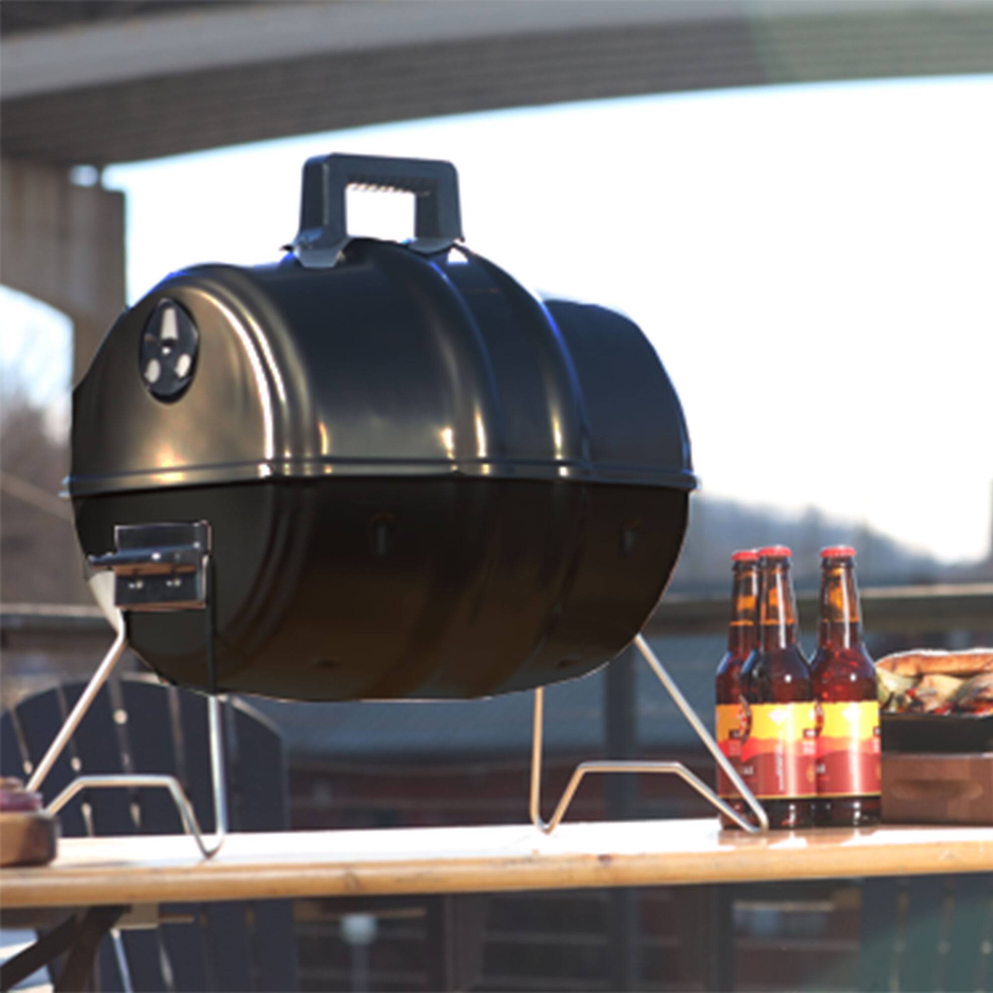 Alt View 3. Americana Grills - Americana Grills Keg A Que Charcoal BBQ Portable Grill, 186 Square Inch, Black - Black.