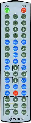 Front. SunBriteTV - Remote - Black/Silver.
