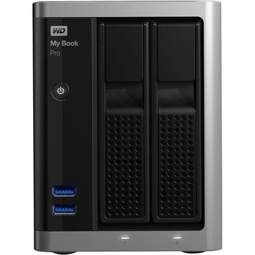 WD - My Book Pro 6TB 2-Bay External Thunderbolt, USB 3.0 Storage - Black - Larger Front