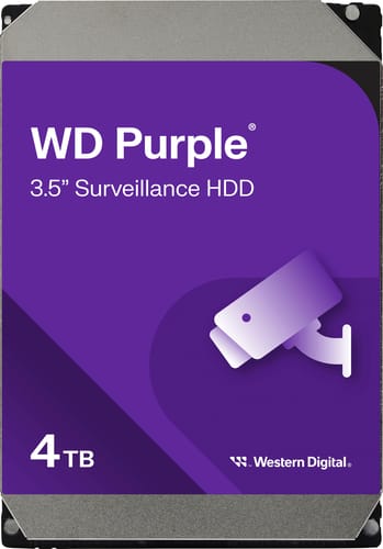 WD - Surveillance 4TB Internal SATA Hard Drive for Desktops - Larger Front