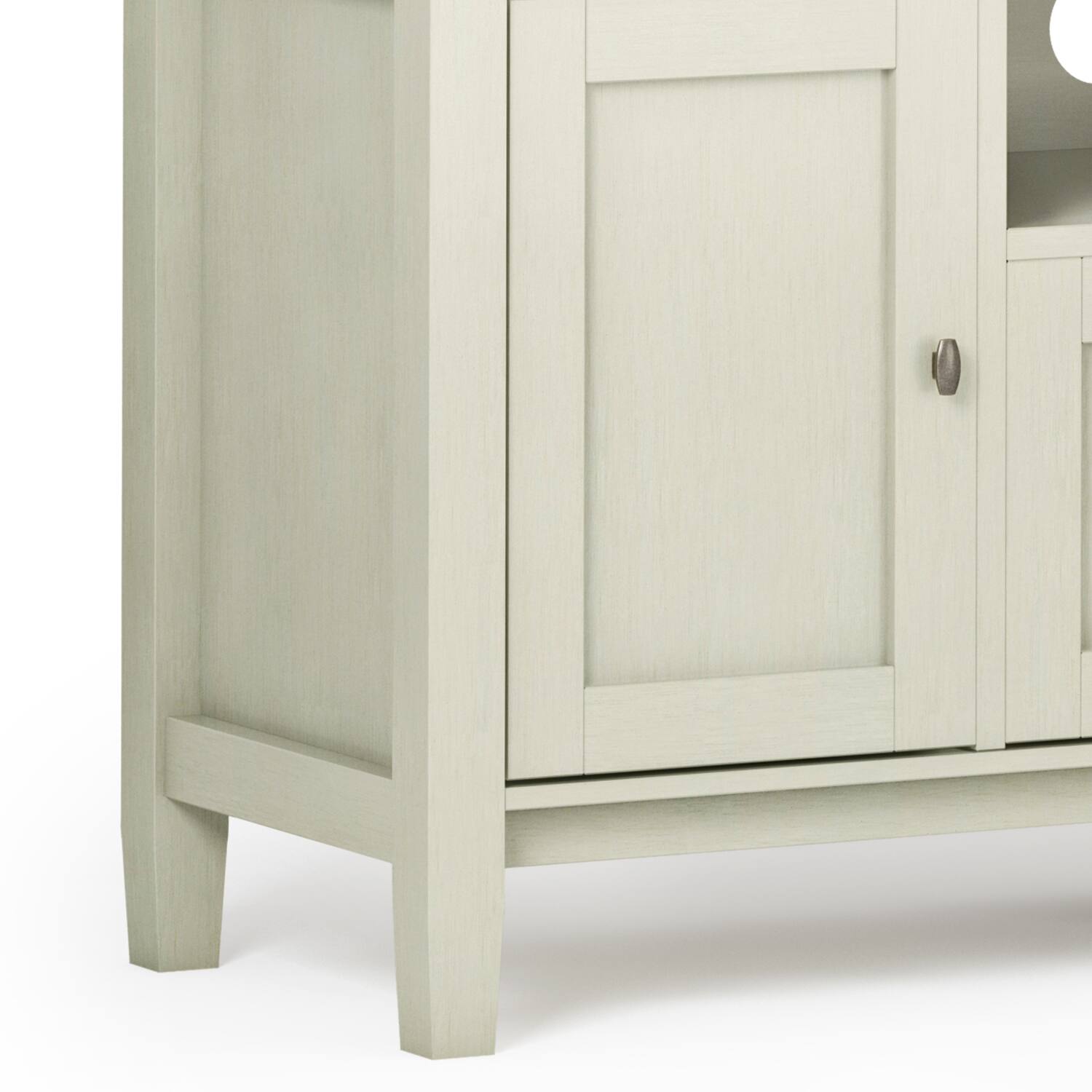 Alt View 5. Simpli Home - Warm Shaker SOLID WOOD 72 inch Wide Rustic TV Media Stand in Antique White For TVs up to 80 inches - Antique White.