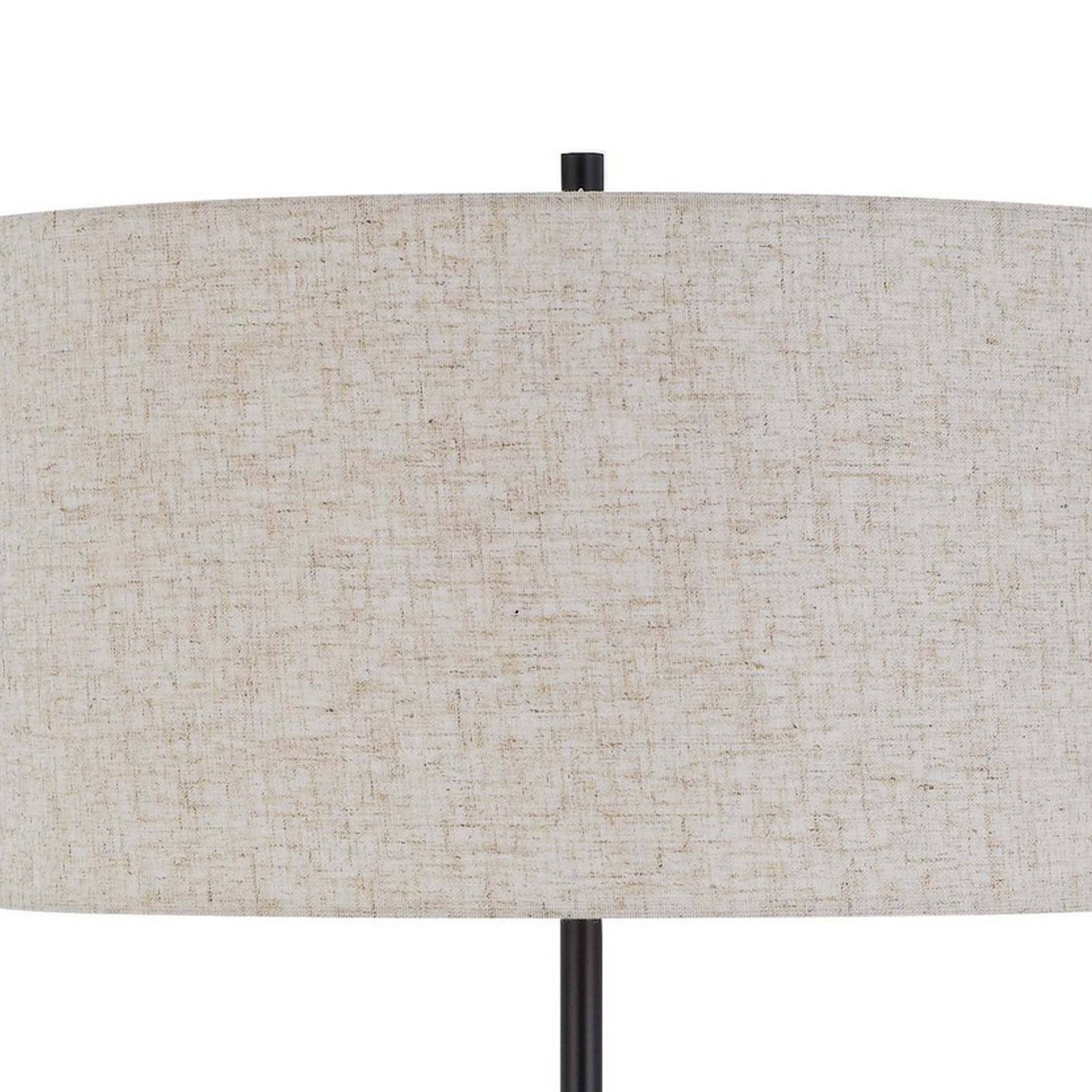 Manhattan Lane Sie 59 Inch Floor Lamp, Linen Shade, Round Base, Metal ...