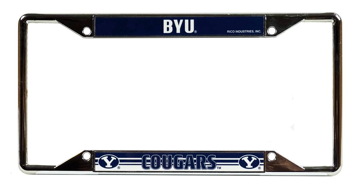 Brigham Young BYU Cougars Chrome EZ View License Plate Frame