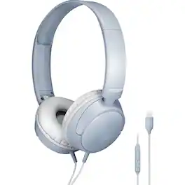 Audio-Technica - Audio Technica ATHS120CGY USB-C On-Ear Wired Headphones - -Gray - Blue