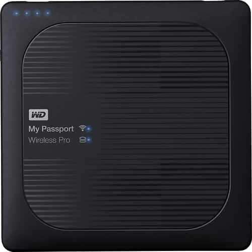 WD - My Passport Wireless Pro 2TB External USB 3.0 Portable Hard Drive - Black