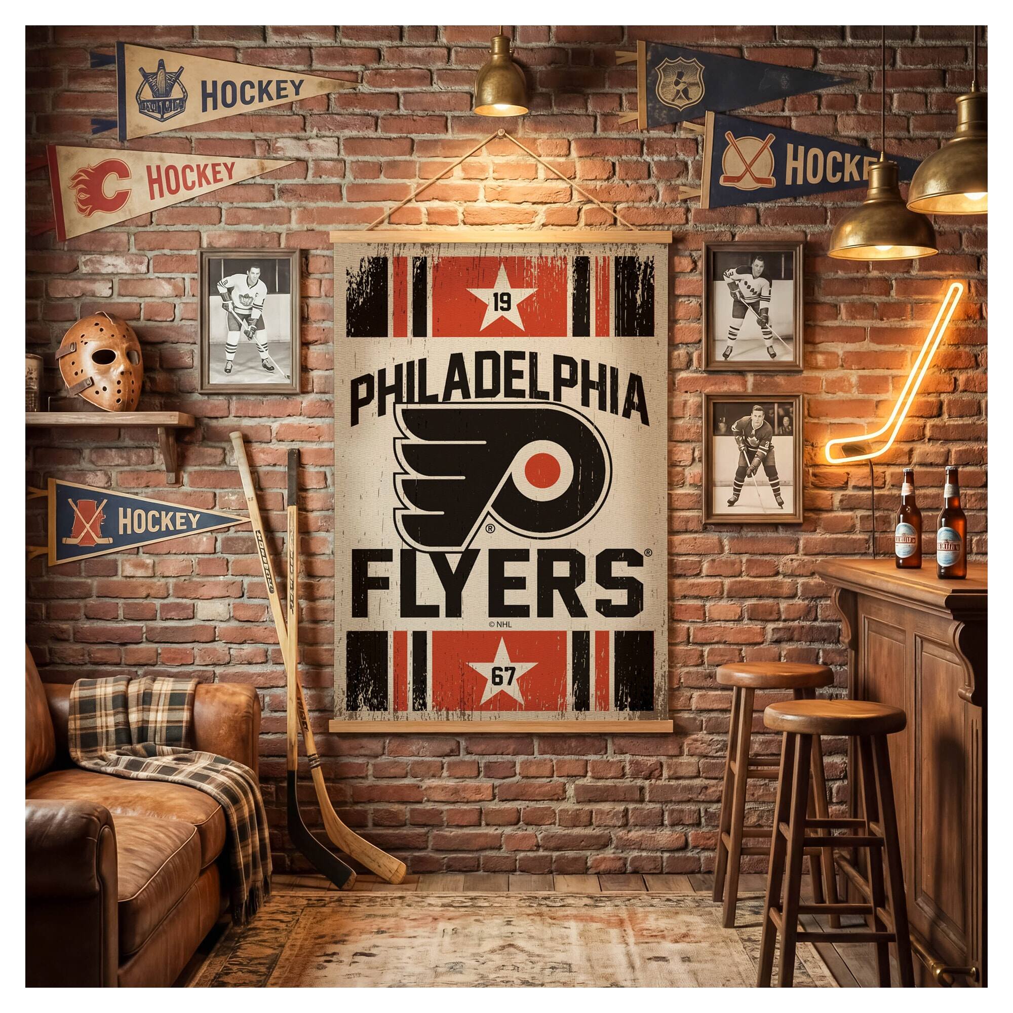 Sure, here is the corrected and grouped text from the image:

- HOCKEY
- HOCKEY
- HOCKEY
- HOCKEY
- PHILADELPHIA FLYERS
- 19
- 67