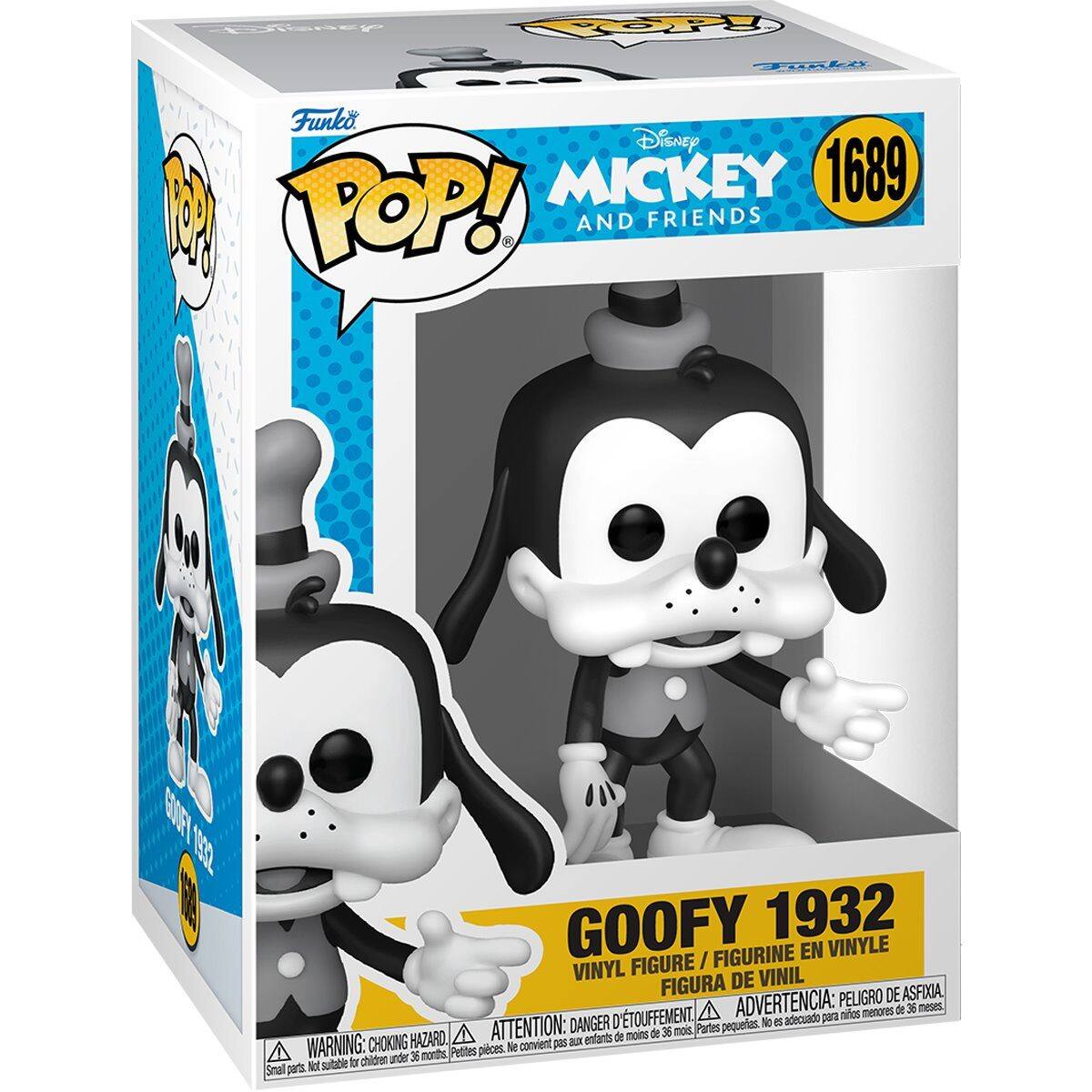 Funko Disney MICKEY AND FRIENDS 1689 GOOFY 1932 FIGURINE EN VINYLE VINYL FIGURE / FIGURA DE VINIL PELIGRO DE ASFIXIA D'ETOUFFEMENT ADVERTENCIA: peligro de asfixia para menores de 36 meses. DANGER: small parts not suitable for children under 36 months. ATTENTION: enfants de moins de 36 mois. WARNING: CHOKING HAZARD - Small parts. Not for children under 36 months. Petites pièces. Not suitable for children under 36 months.