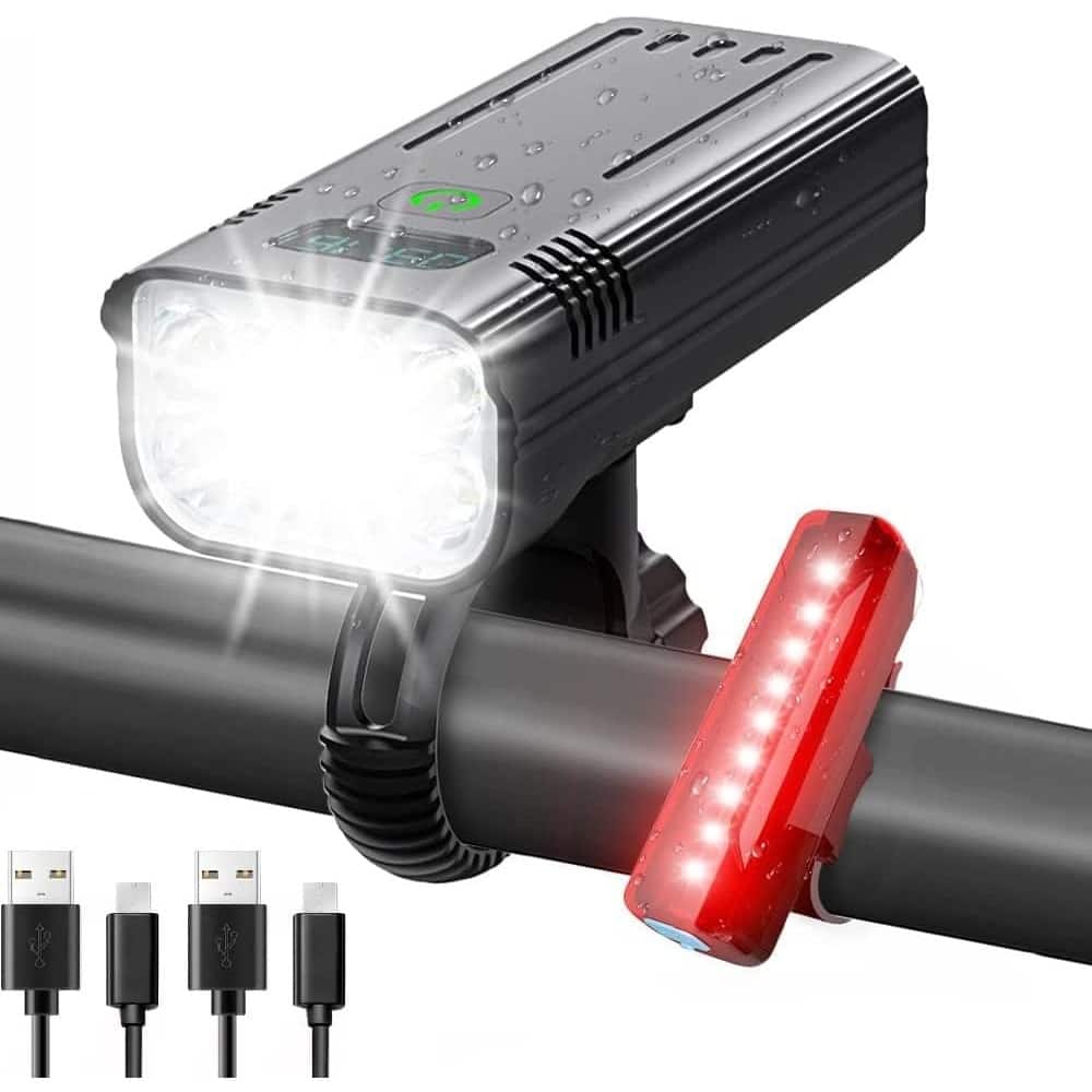 RTMB - 6+4 Mode Bike Light Set – USB-C Rechargeable, Front & Rear, Black