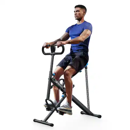 Front. MERACH - MERACH Squat Assist Trainer Foldable Squat Rider Machine for Glutes and Quads with 3 Tension Bands - Black.