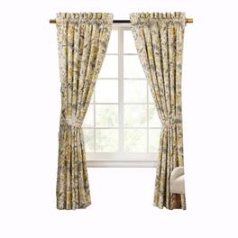 Ellis Curtain - Regency 3" Rod Pocket Curtain Panel Pair with Tiebacks 96" x 63" Grey - Gray