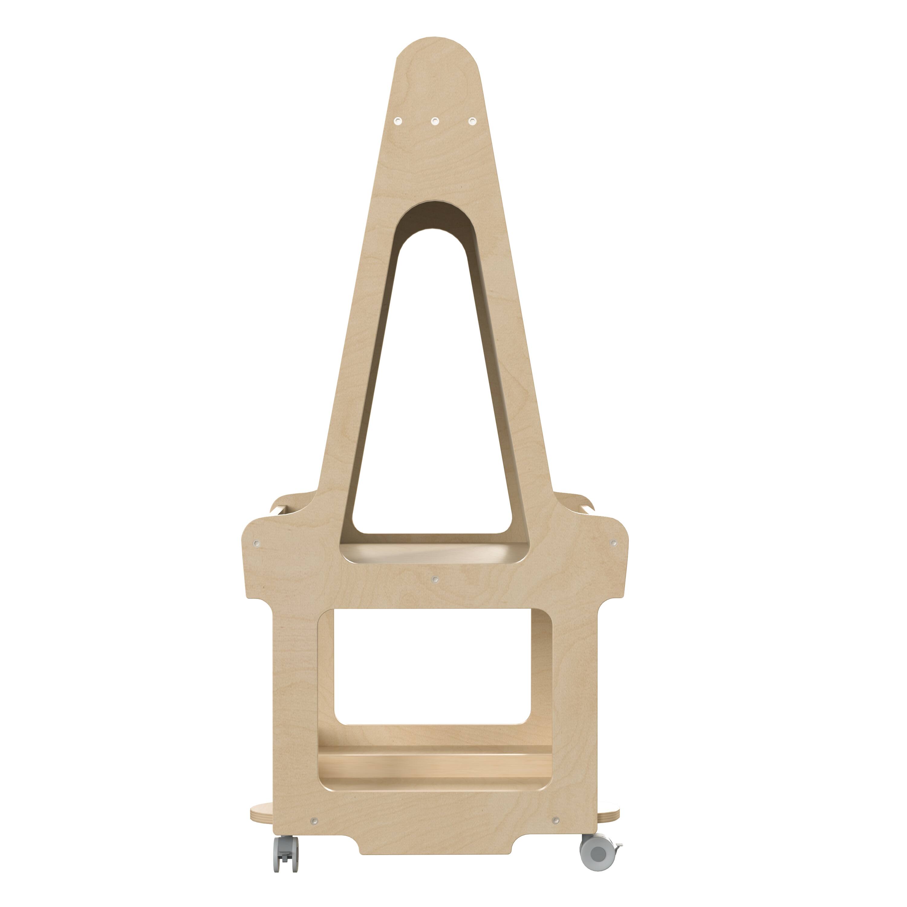 Left. Flash Furniture - Bright Beginnings Commercial Wooden Mobile Dual Sided 2 Person Art Station with Locking Caster Wheels and Bottom Shelf S - Natural.