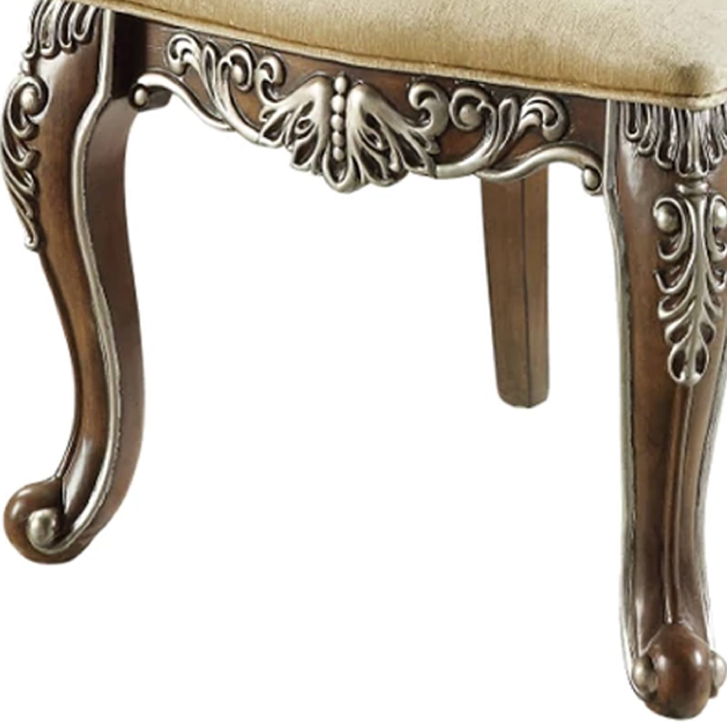 Alt View 3. Manhattan Lane - 24 Inch Classic Upholstered Armchair, Scrolled Details, Nailhead - Brown.