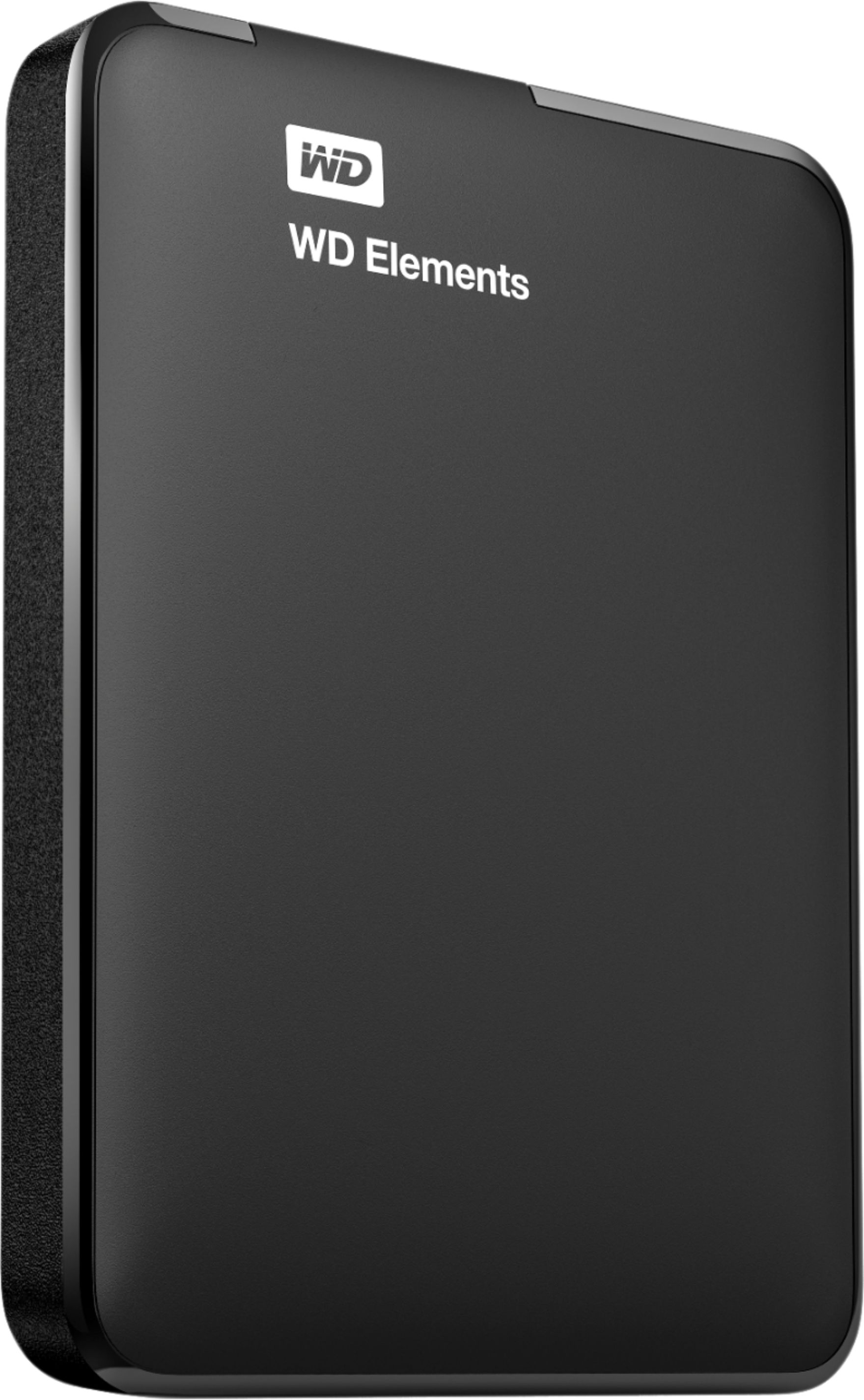 Angle View: WD - Elements 2TB External USB 3.0 Portable Hard Drive - Black