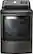 Front. LG - 7.3 Cu. Ft. 14-Cycle Electric Dryer with Steam - Black stainless steel.
