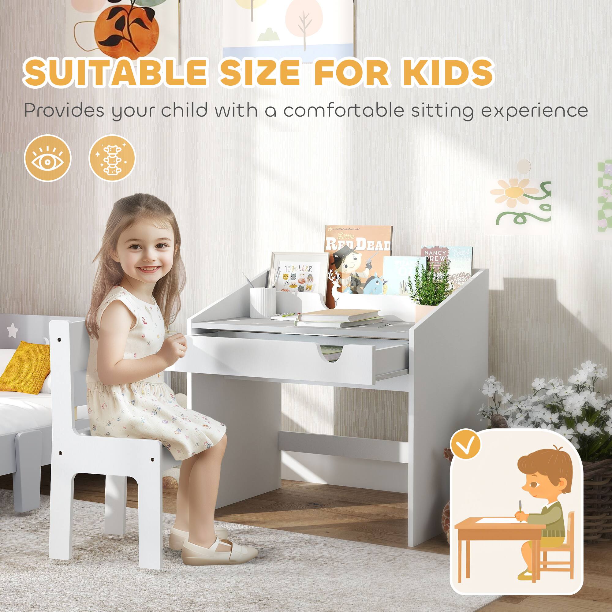SUITABLE SIZE FOR KIDS  
Provides your child with a comfortable sitting experience