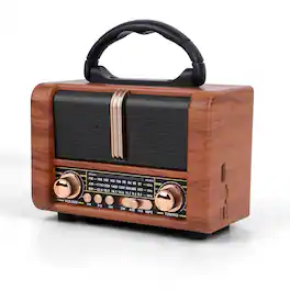 Dazzed Corner - Retro Portable Radio,USB Charging, Shortwave Radio with Bluetooth Speaker - Copper