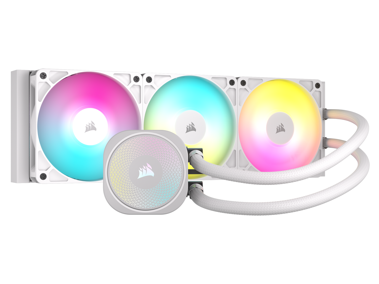Alt View 8. CORSAIR - CORSAIR NAUTILUS 360 RS ARGB White - RS120 Fans - LGA 1851, AM5/AM4 - Daisy-Chain & Motherboard Connect - White.