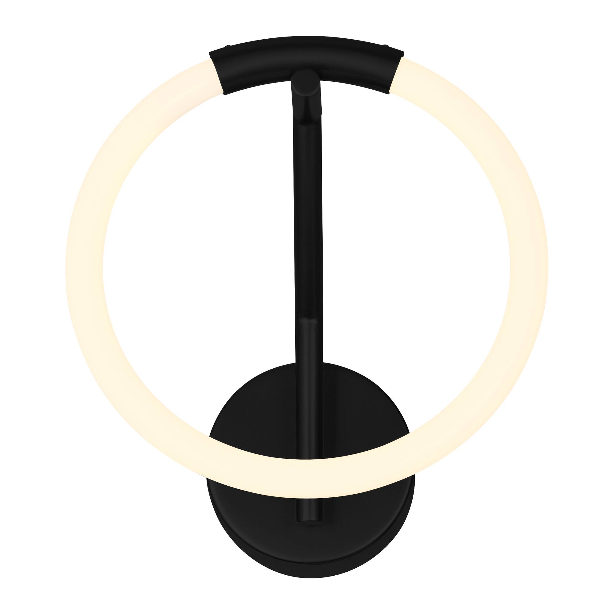 Back. CWI Lighting - Hoops 1 Light LED Wall Sconce With Black Finish - Black.