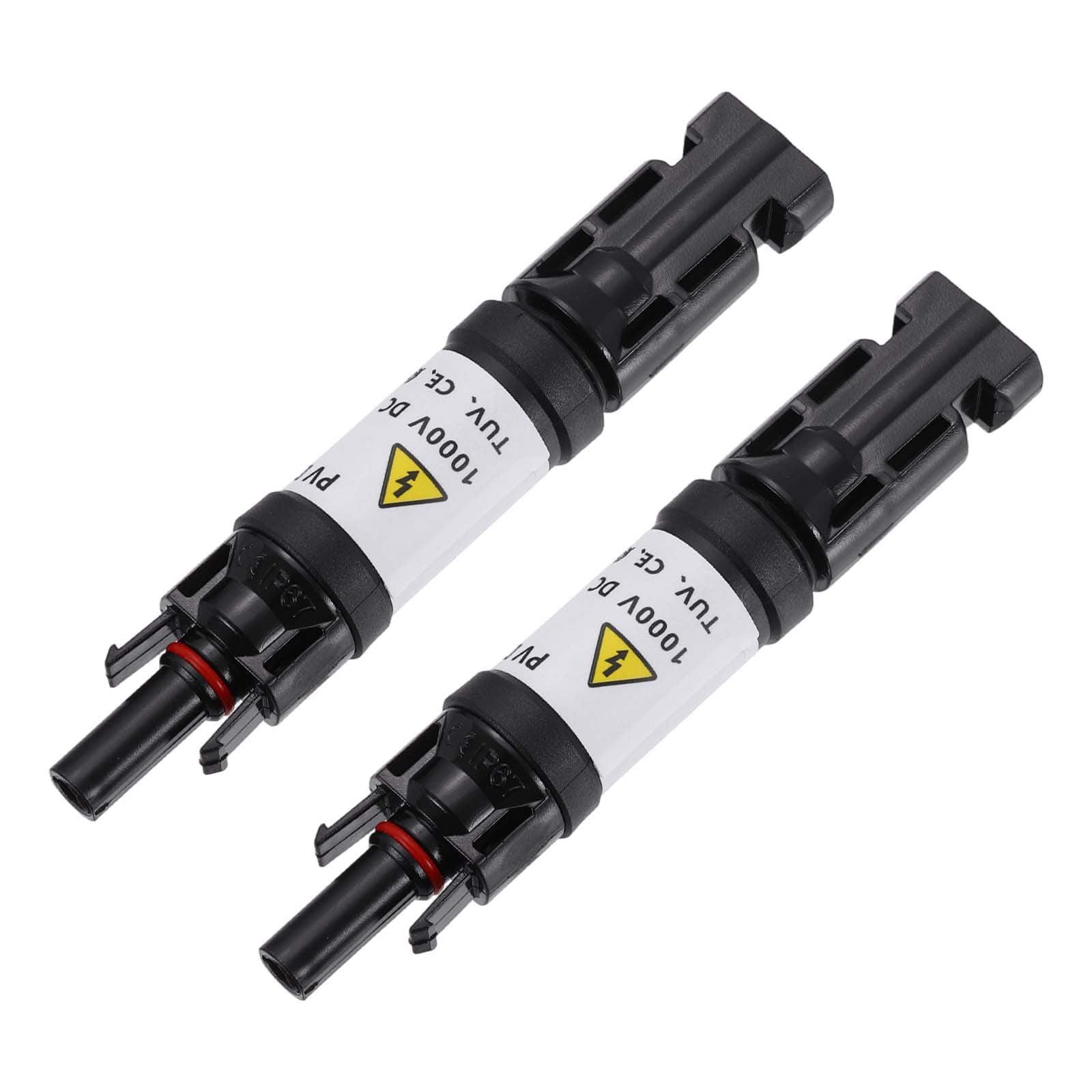 Unique Bargains - 2pcs 15A Built-in Diode Solar Wire Connector Anti-backflow 1000V IP67 Male/Female for PV System - Black