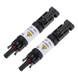 Unique Bargains - 2pcs 15A Built-in Diode Solar Wire Connector Anti-backflow 1000V IP67 Male/Female for PV System - Black