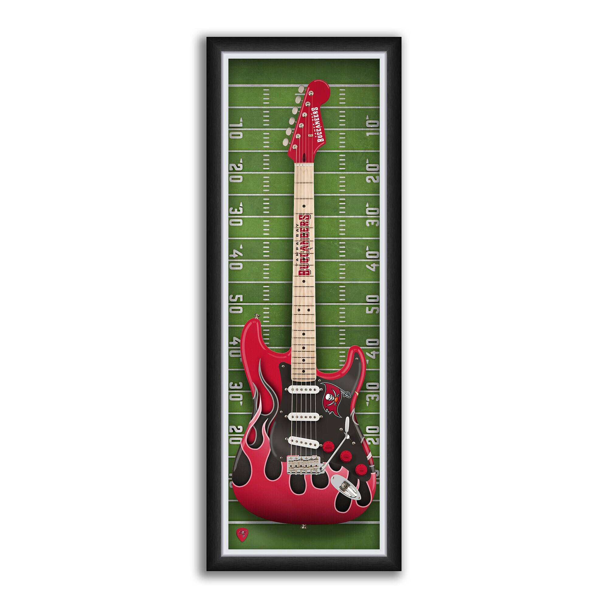 Tampa Bay Buccaneers 14" x 37" Framed Electric Guitar Print