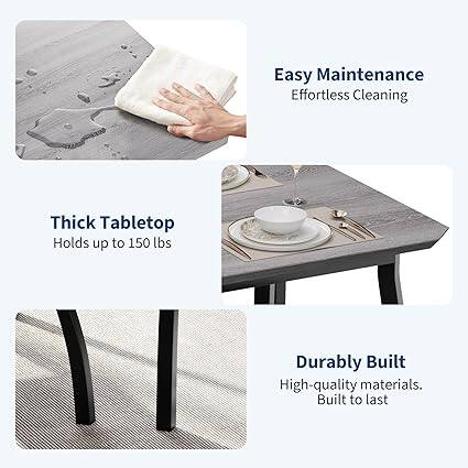 Easy Maintenance  
Effortless Cleaning  

Thick Tabletop  
Holds up to 150 lbs  

Durable Built  
High-quality materials.  
Built to last