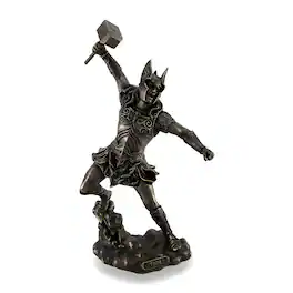 Veronese Design - Thor, Norse God of Thunder, Wielding Hammer Sculptured Bronzed Statue - Bronze