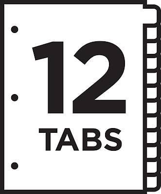Alt View 3. Avery - Ready Index Table of Contents Pre-Printed Numeric Paper Divider, 12 Tabs, 1 Set - Multicolor.