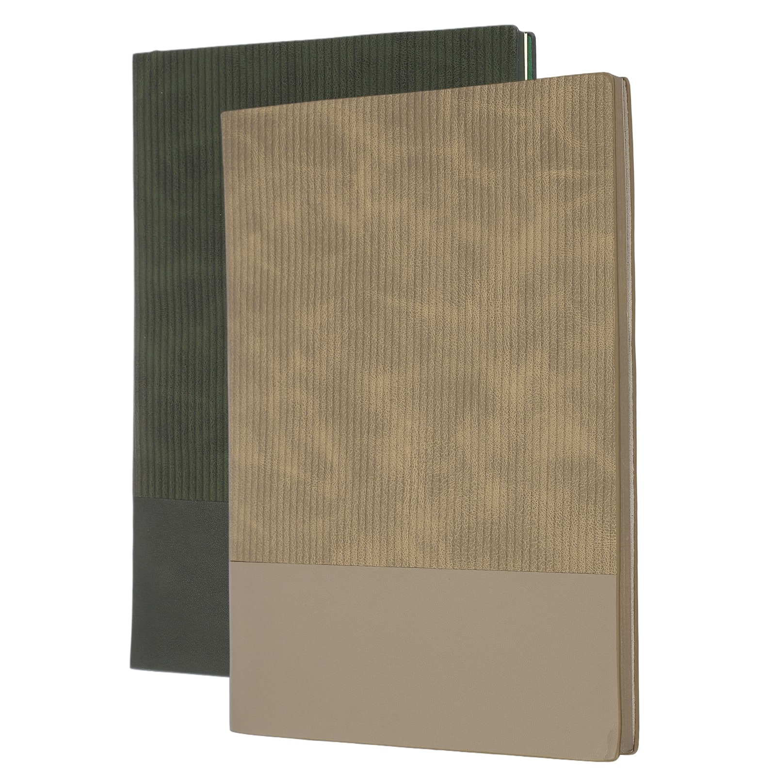 "Unique Bargains - 2pcs Hardcover Leather Lined Journal, 100 Pages 8.3x5.7"" A5 Lined Diary Notebook for Office Home Writing - Beige/Green" price history on PriceWatchPro