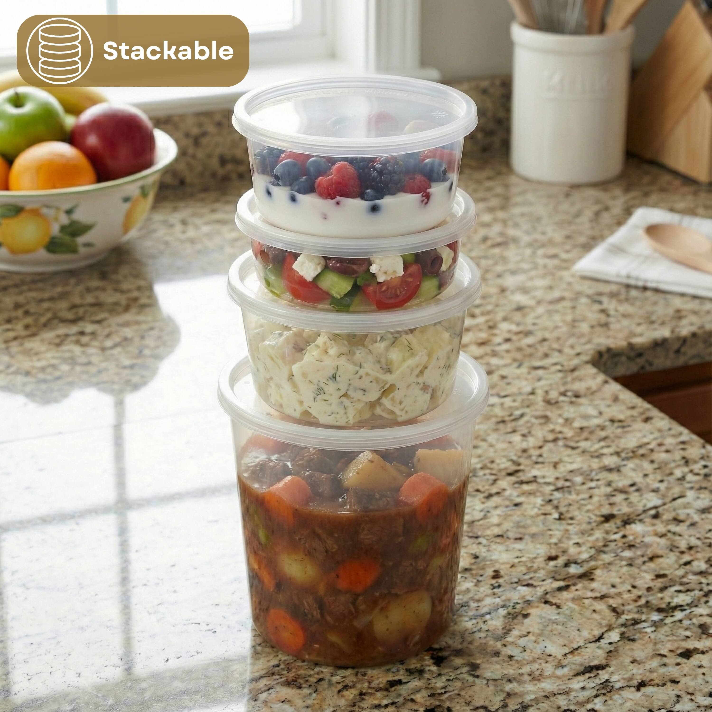 Alt View 7. Eco Harmony Products - Clear Deli Container Cup (PP), 12oz, 500-Pack - Clear.