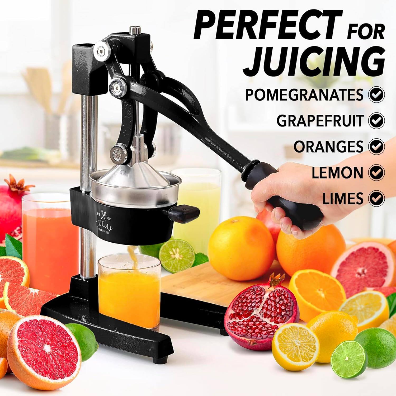 PERFECT FOR JUICING  
POMEGRANATES  
GRAPEFRUIT  
ORANGES  
LEMON  
LIMES