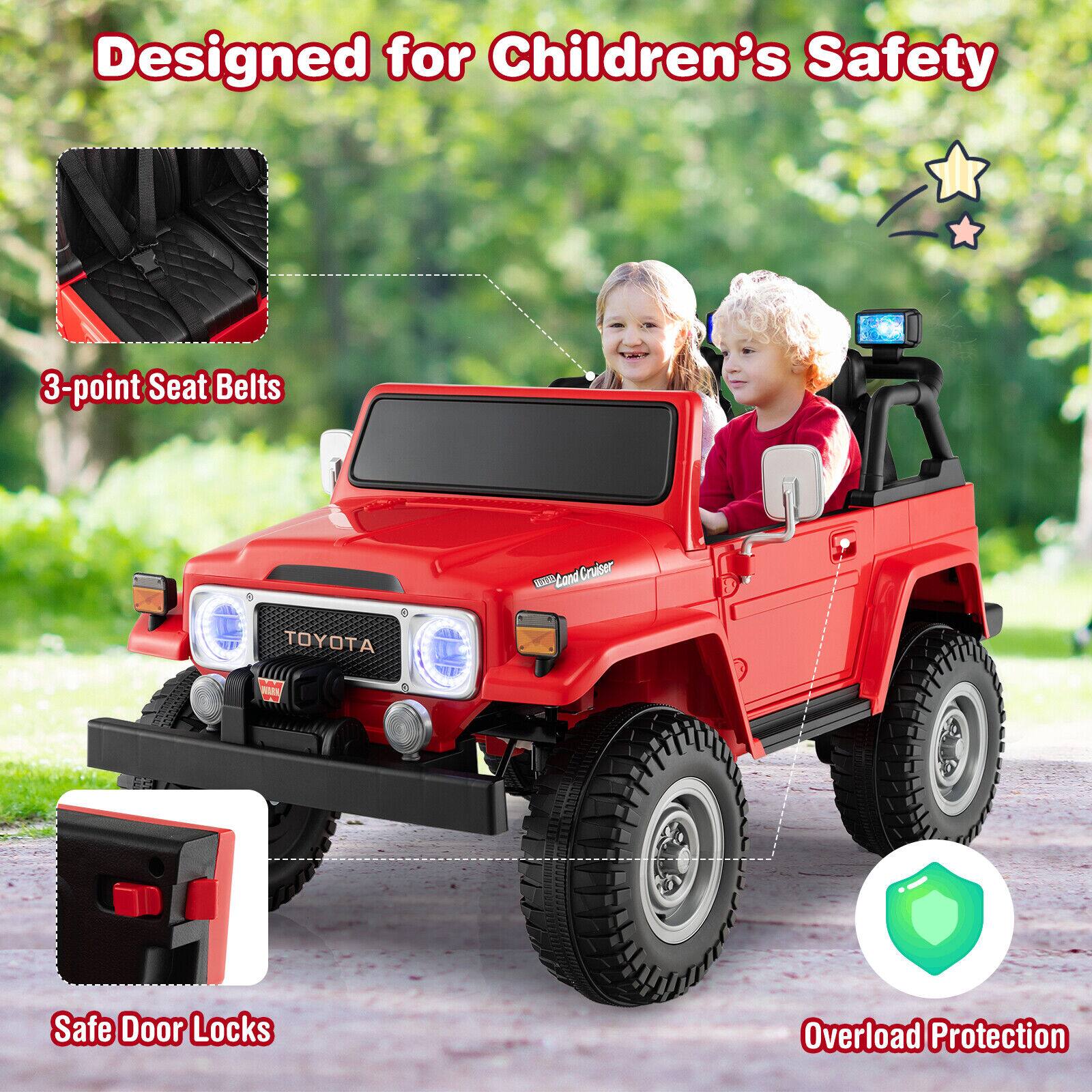 Designed for Children's Safety

3-point Seat Belts

Safe Door Locks

Overload Protection