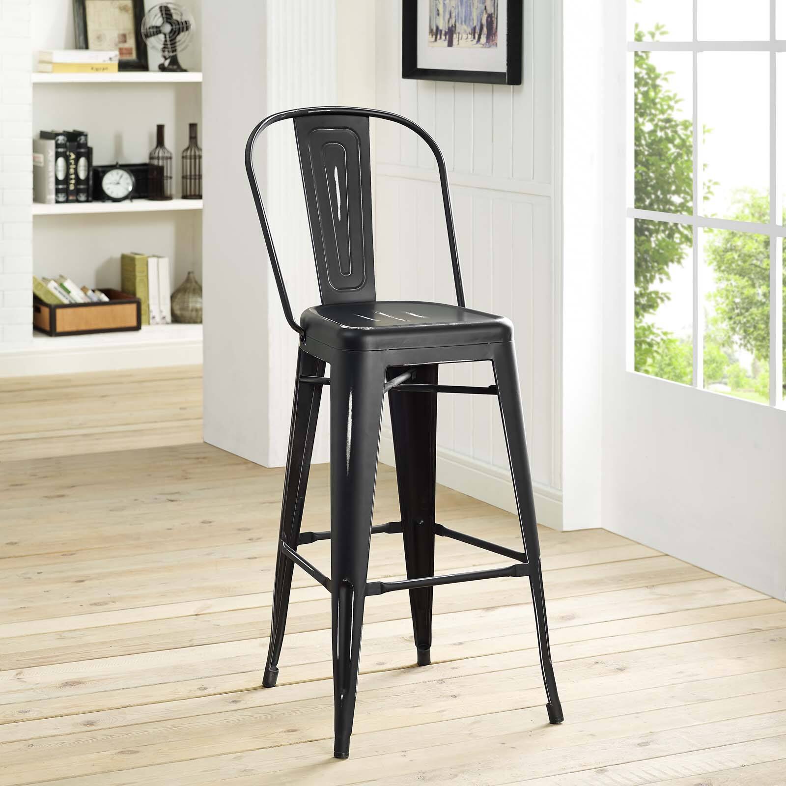 Left. Modway - Promenade Bar Side Stool by Modway - Black.