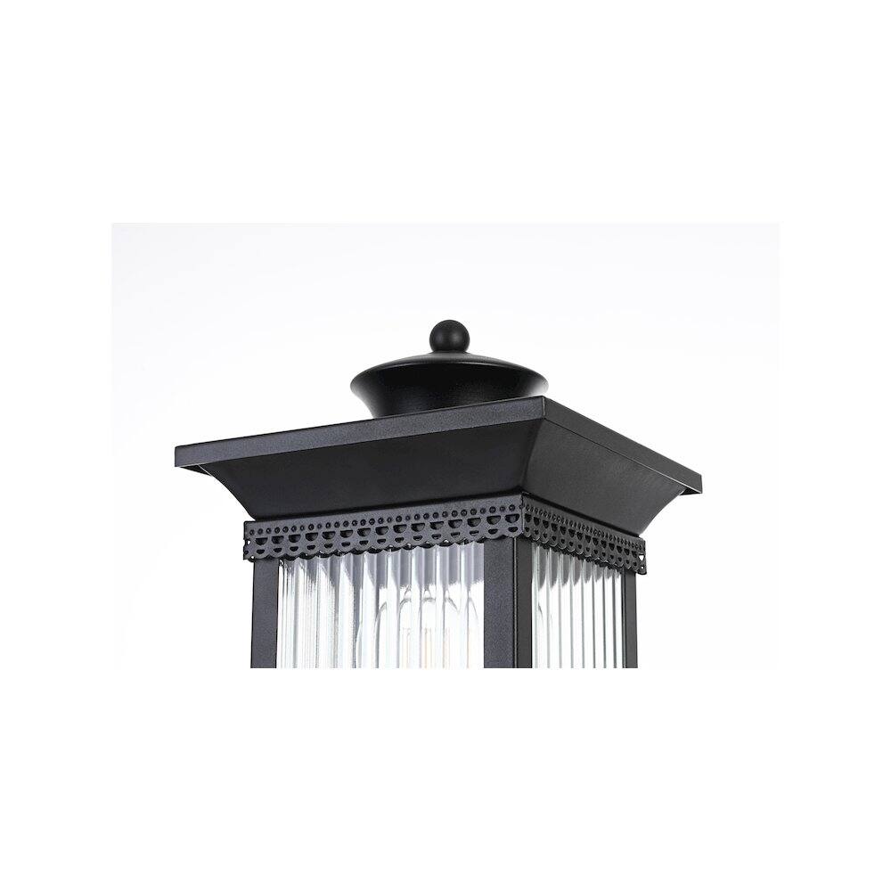Back. Elegant Lighting - Collins 7 inch Outdoor Pendant in Black - Black.